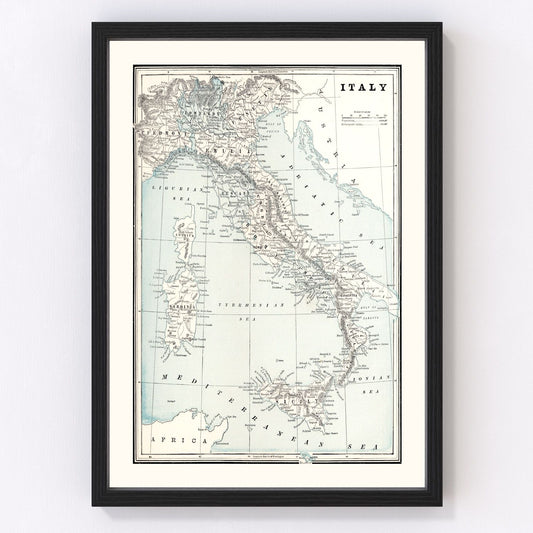 Vintage Map of Italy 1893
