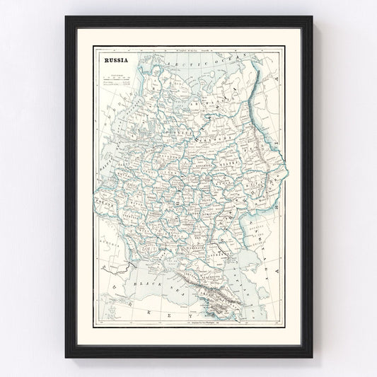 Vintage Map of Russia 1893