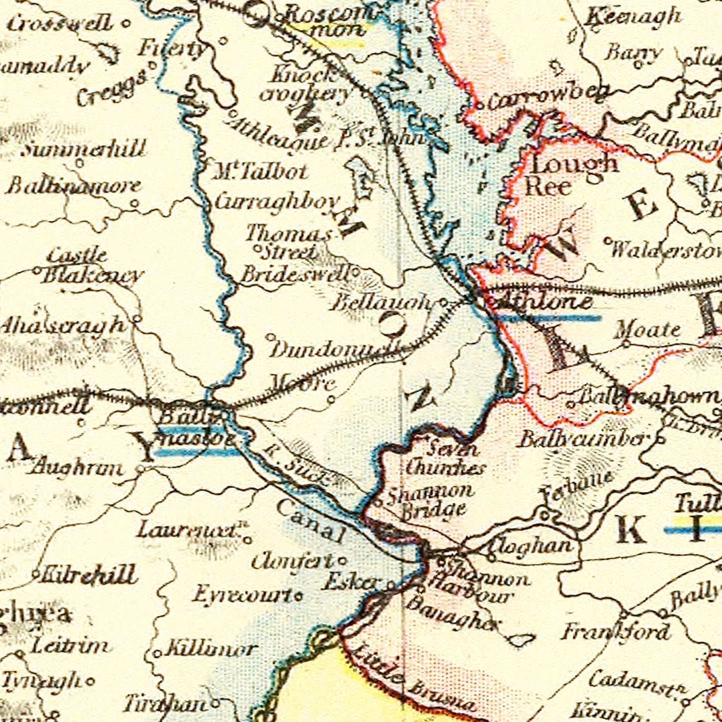Vintage Map of Ireland 1883