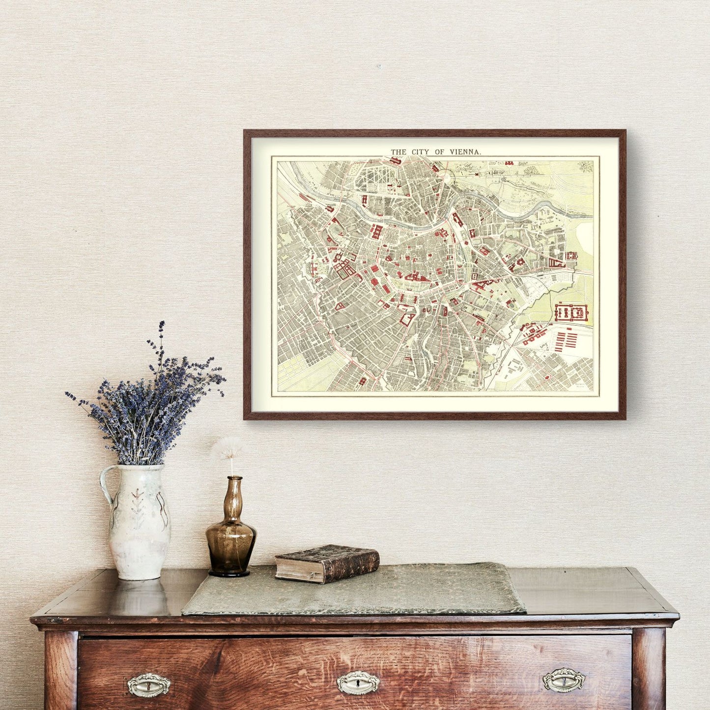 Vintage Map of Vienna, Austria 1883