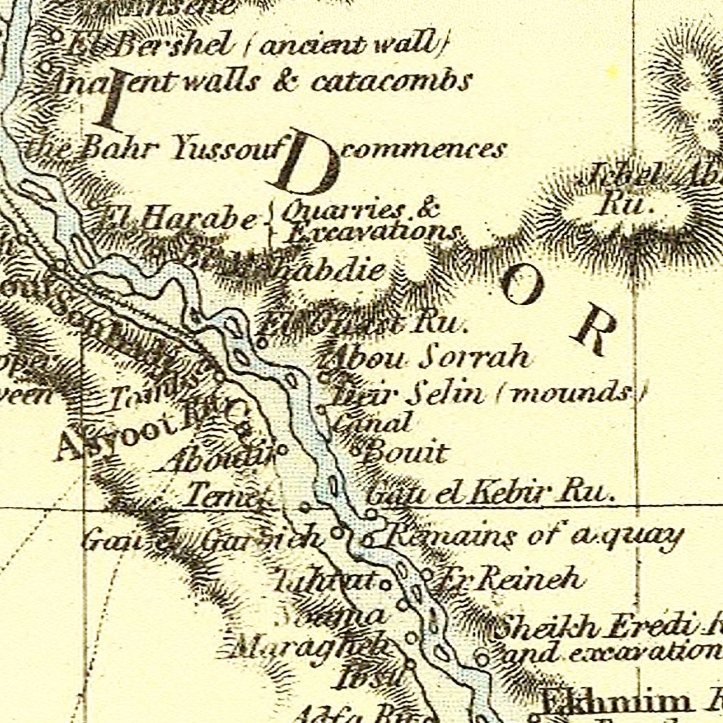 Vintage Map of Egypt 1883