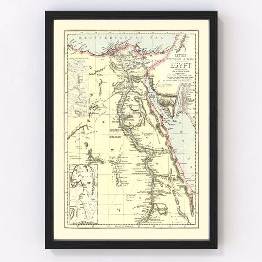Vintage Map of Egypt 1883