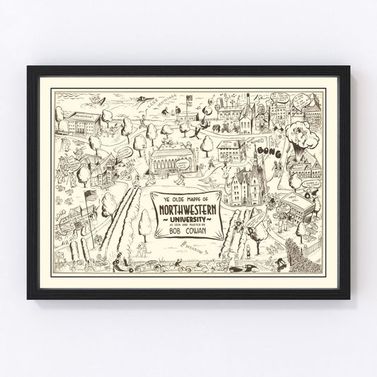 Vintage Map of Northwestern University 1940