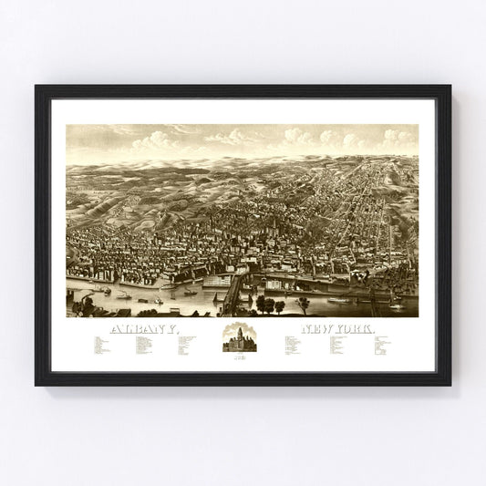 Vintage Map of Albany, New York 1879