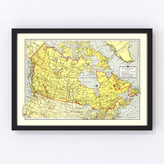 Vintage Map of Canada 1943
