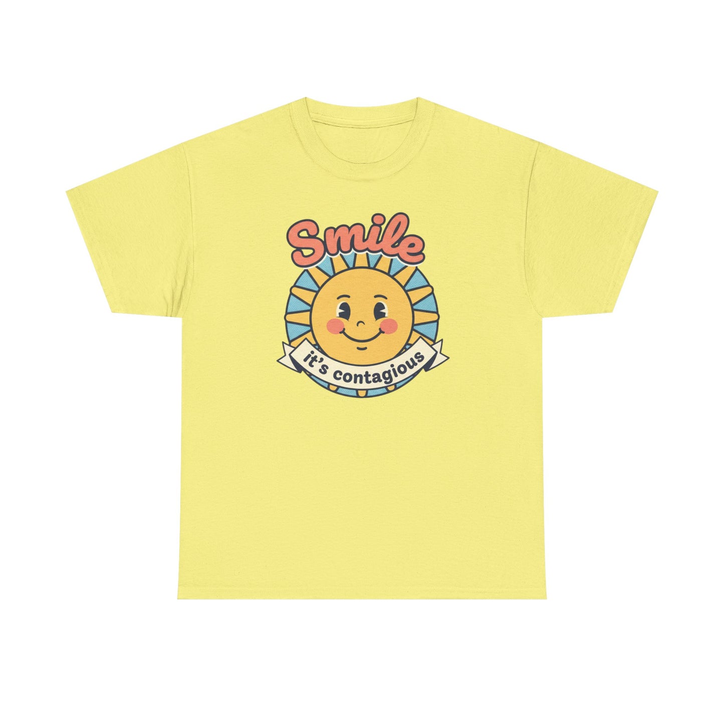 Smiling Sun "Smile It's Contagious" Tee | Cute Retro Sunshine Tee