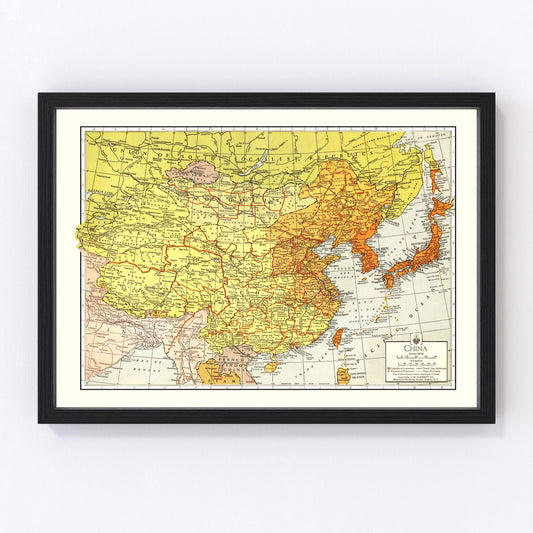 Vintage Map of China 1943