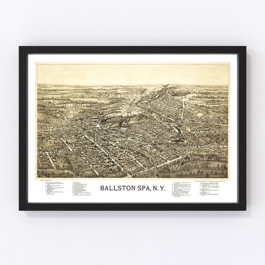 Vintage Map of Ballston Spa, New York 1890