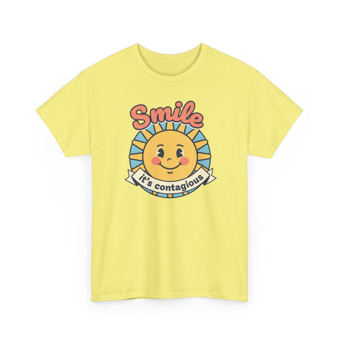 Smiling Sun "Smile It's Contagious" Tee | Cute Retro Sunshine Tee