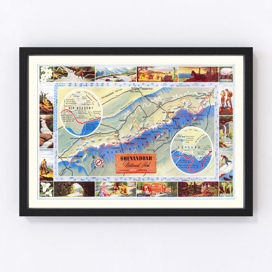Vintage Map of Shenandoah National Park 1947