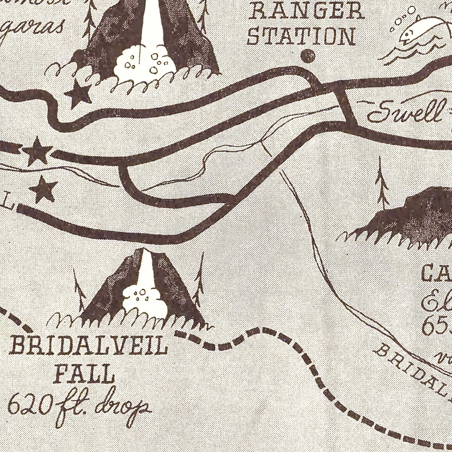 Vintage Map of Yosemite Valley 1937