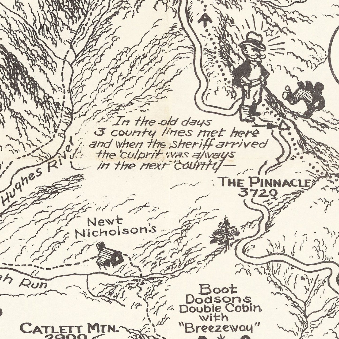 Vintage Map of Stony Man in Shenandoah National Park 1935