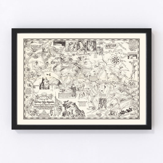 Vintage Map of Stony Man in Shenandoah National Park 1935