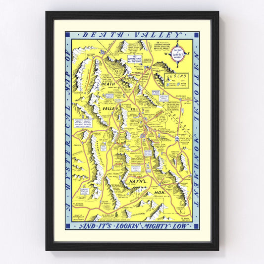 Vintage Map of Death Valley National Park 1948