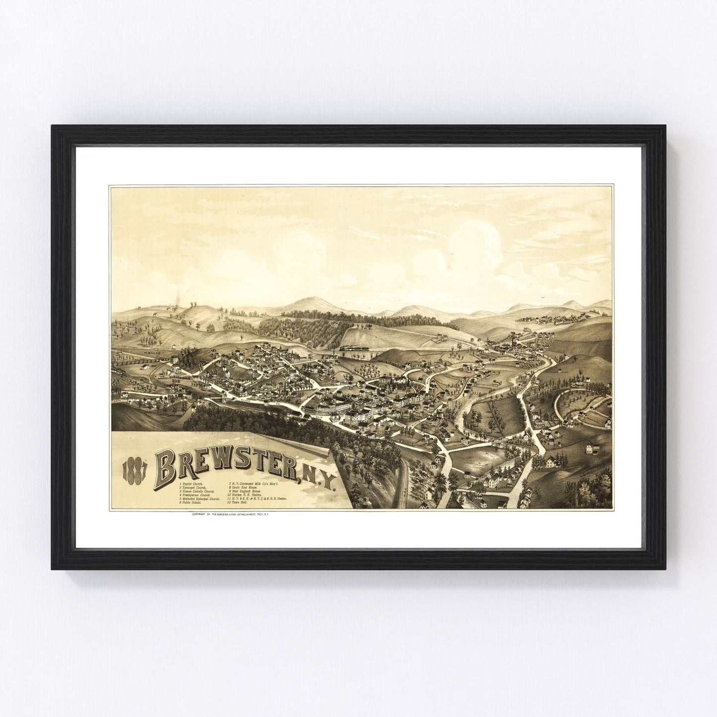 Vintage Map of Brewster, New York 1887