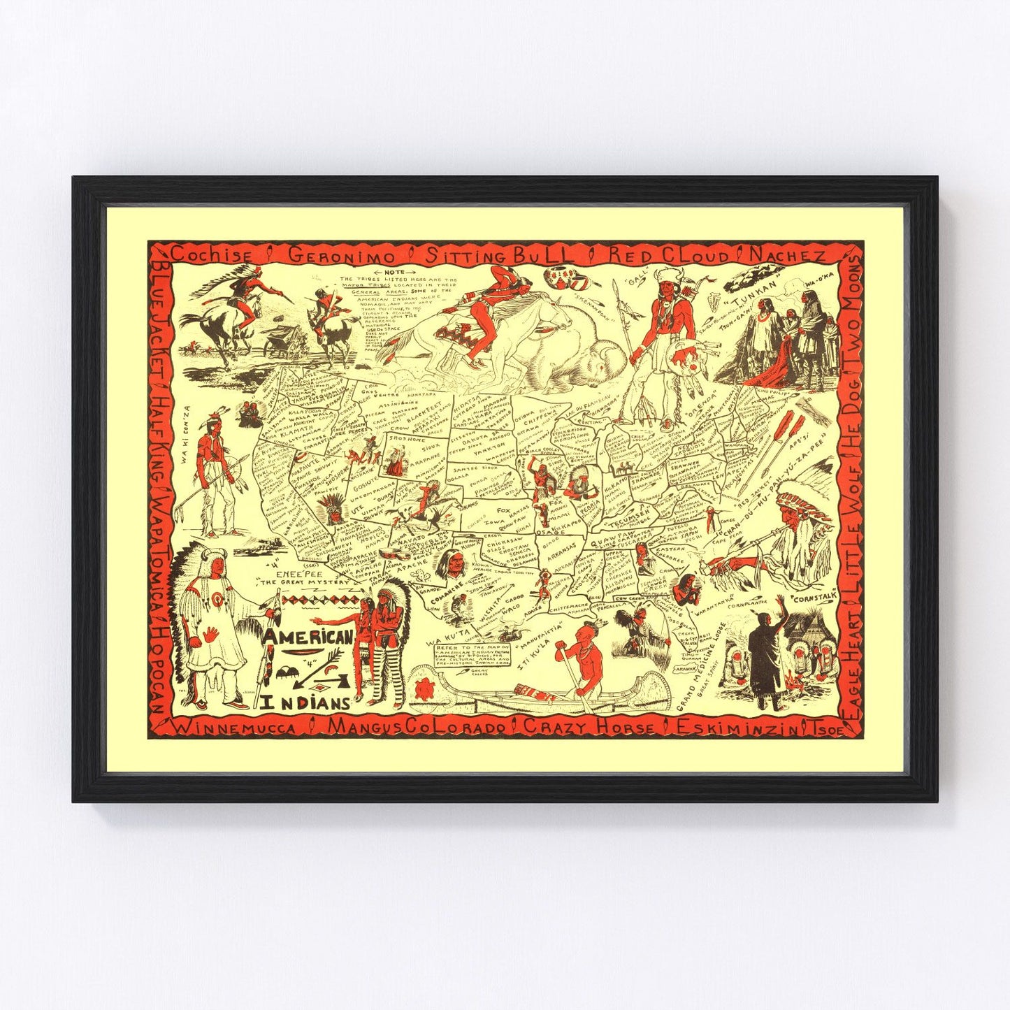 Vintage Map of United States 1952
