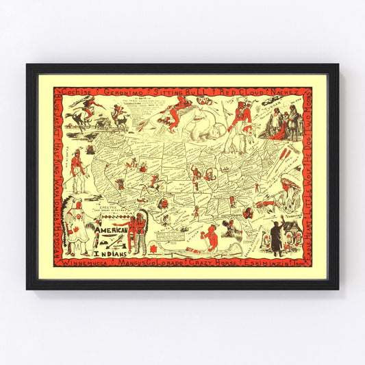 Vintage Map of United States 1952