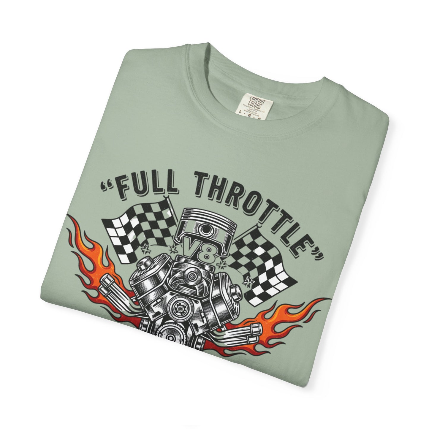 Full Throttle V8 Engine T-shirt | Racing Flags, Flames