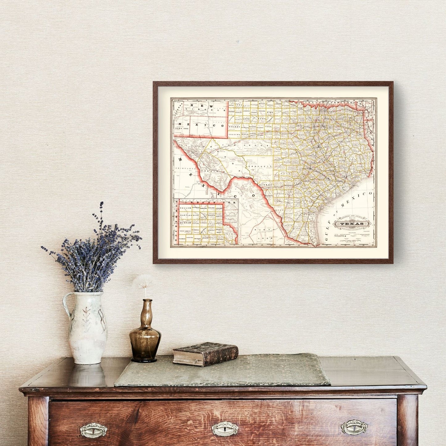 Vintage Railroad Map of Texas 1882