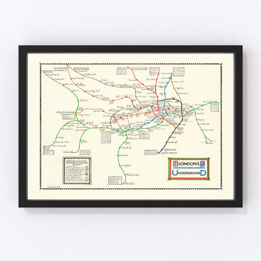 Vintage Map of London's Underground 1922