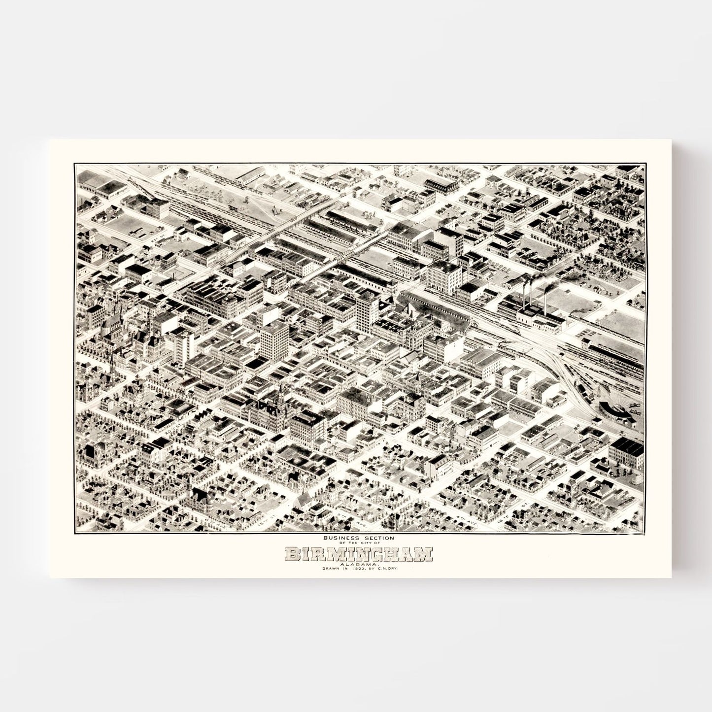 Vintage Map of Birmingham, Alabama 1903
