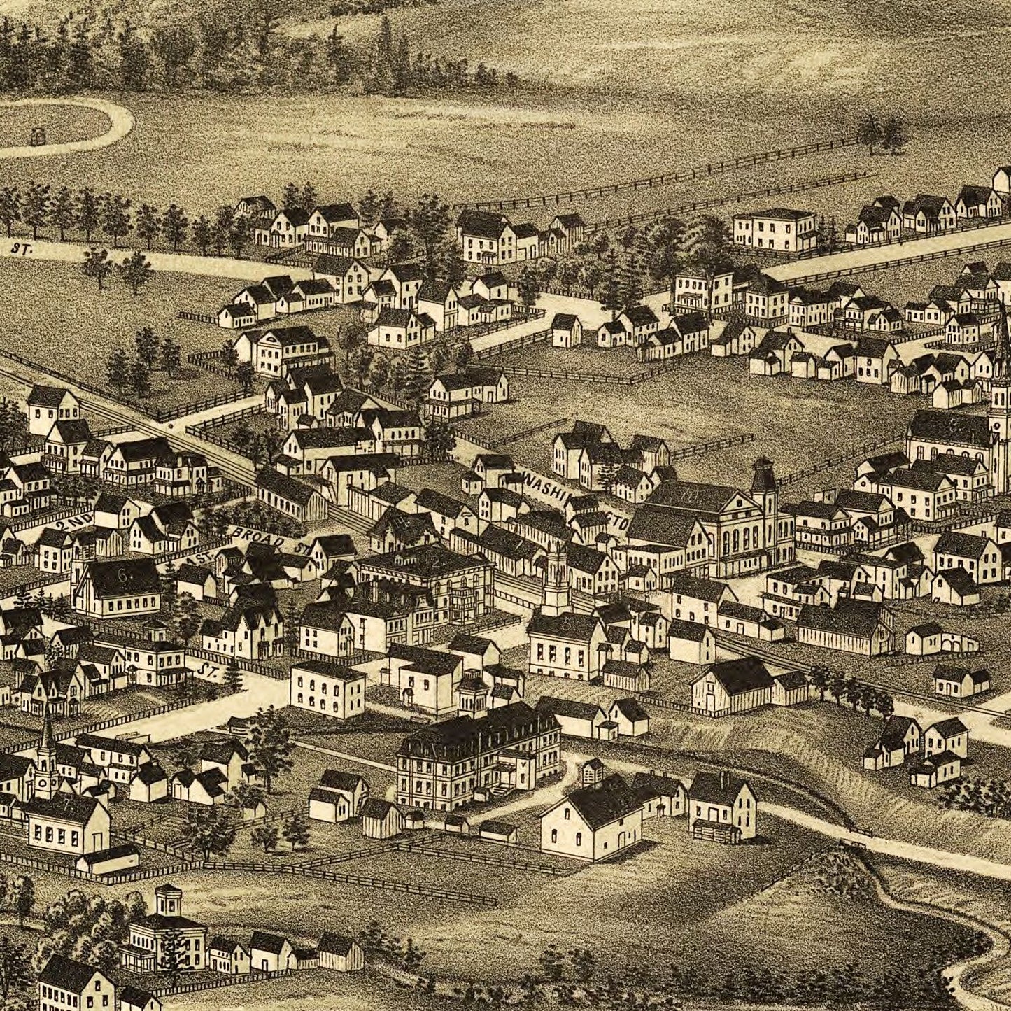 Vintage Map of Cambridge, New York 1886