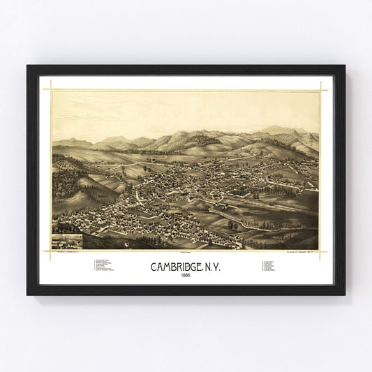 Vintage Map of Cambridge, New York 1886