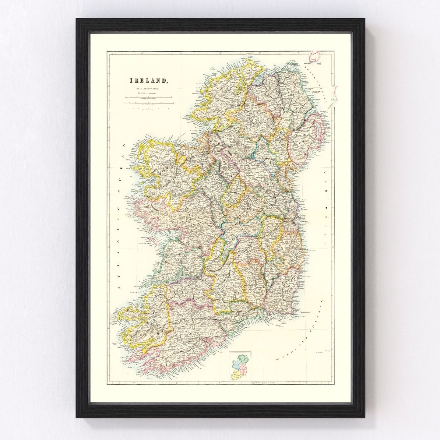 Vintage Map of Ireland 1884