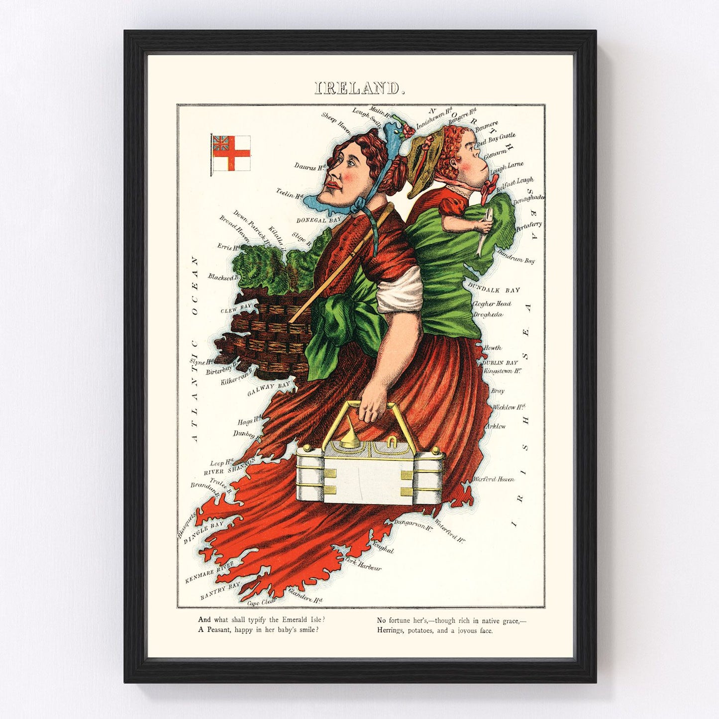 Vintage Map of Ireland 1868