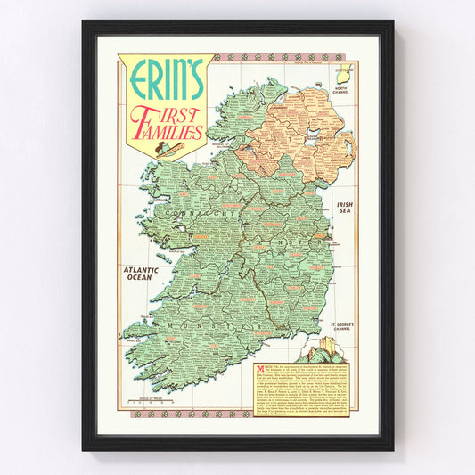 Erin's First Families Map of Ireland 1946