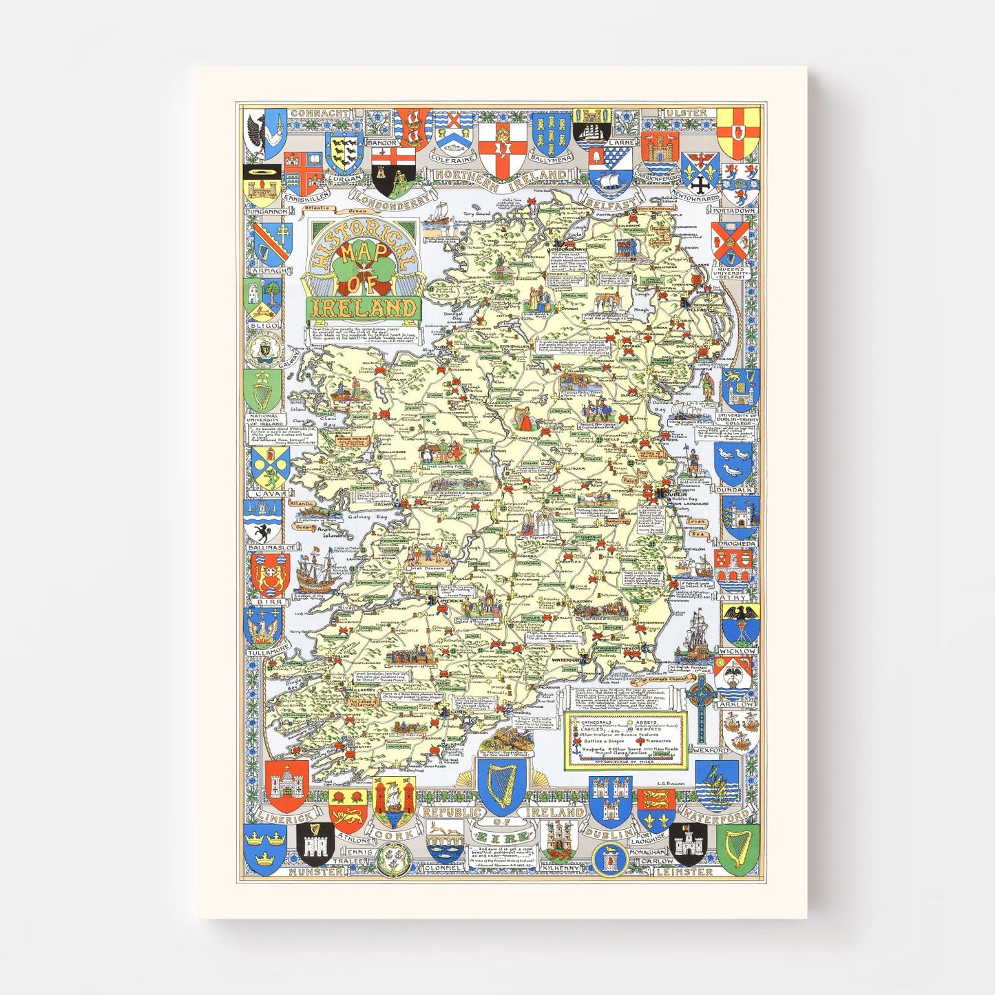 Historical Map of Ireland 1955