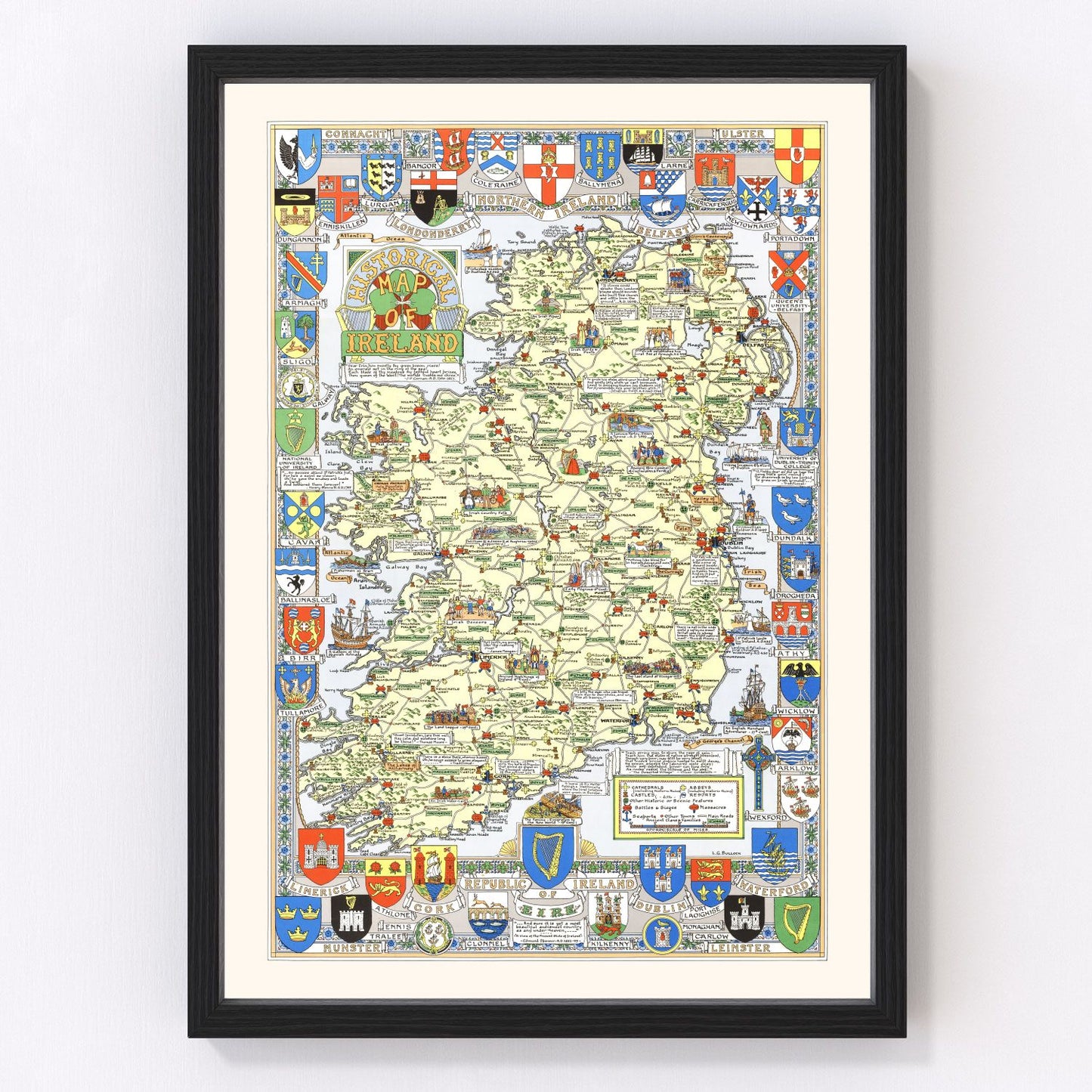 Historical Map of Ireland 1955