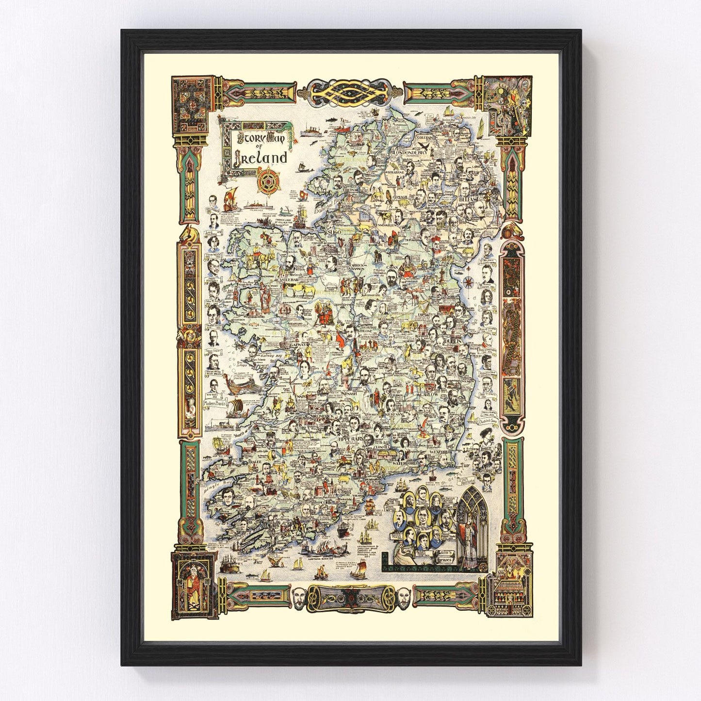 Vintage Story Map of Ireland 1936