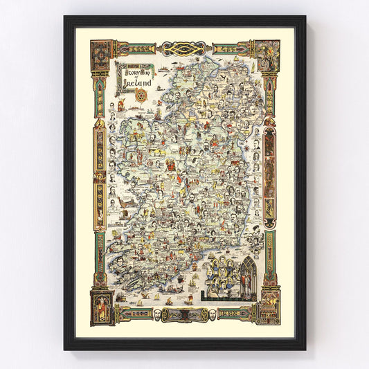 Vintage Story Map of Ireland 1936