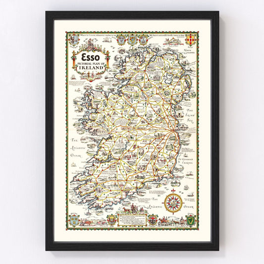 Vintage Pictorial Plan of Ireland 1933