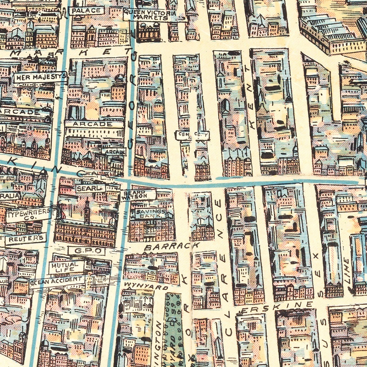 Vintage Map of Sydney, Australia 1902