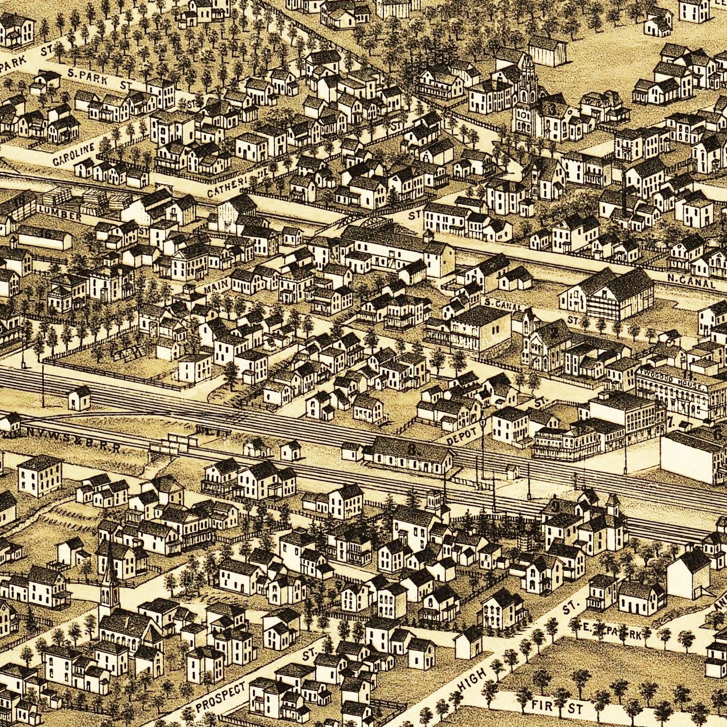 Vintage Map of Canastota, New York 1885