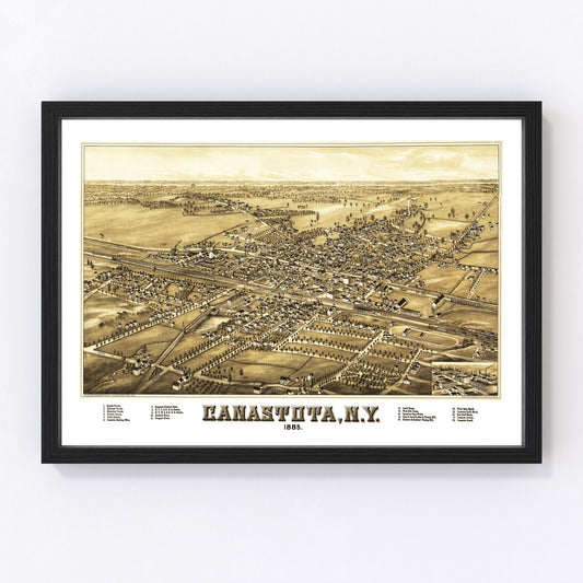 Vintage Map of Canastota, New York 1885