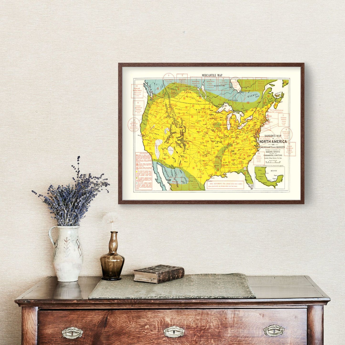 Vintage Map of United States 1916