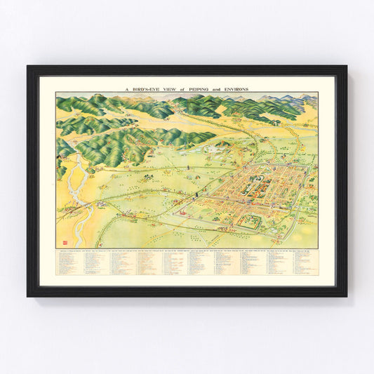 Vintage Map of Beijing, China 1936