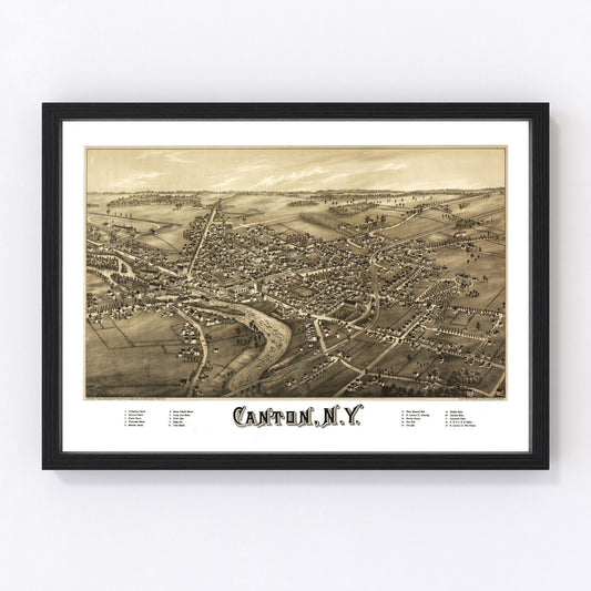 Vintage Map of Canton, New York 1885
