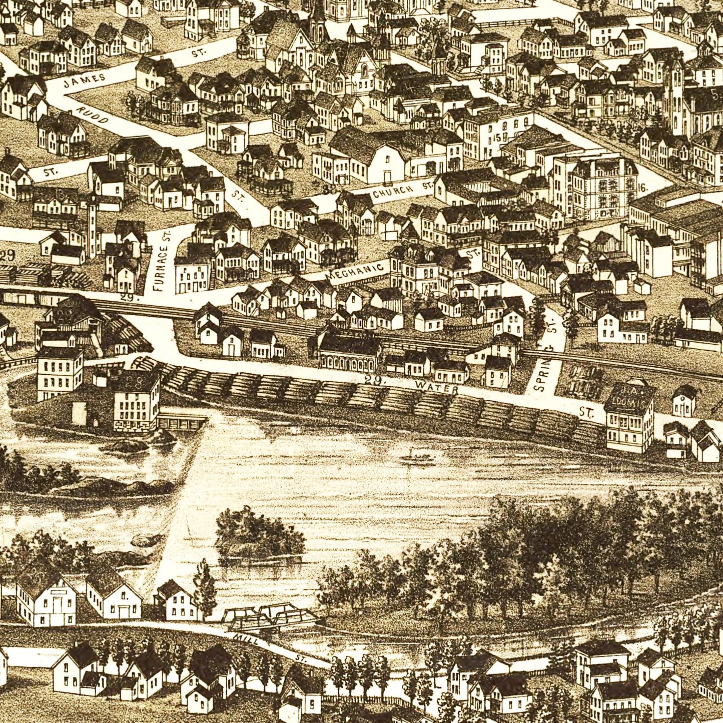 Vintage Map of Carthage, New York 1888
