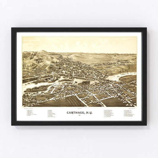 Vintage Map of Carthage, New York 1888