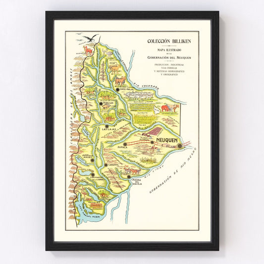 Vintage Map of Neuquen, 1933