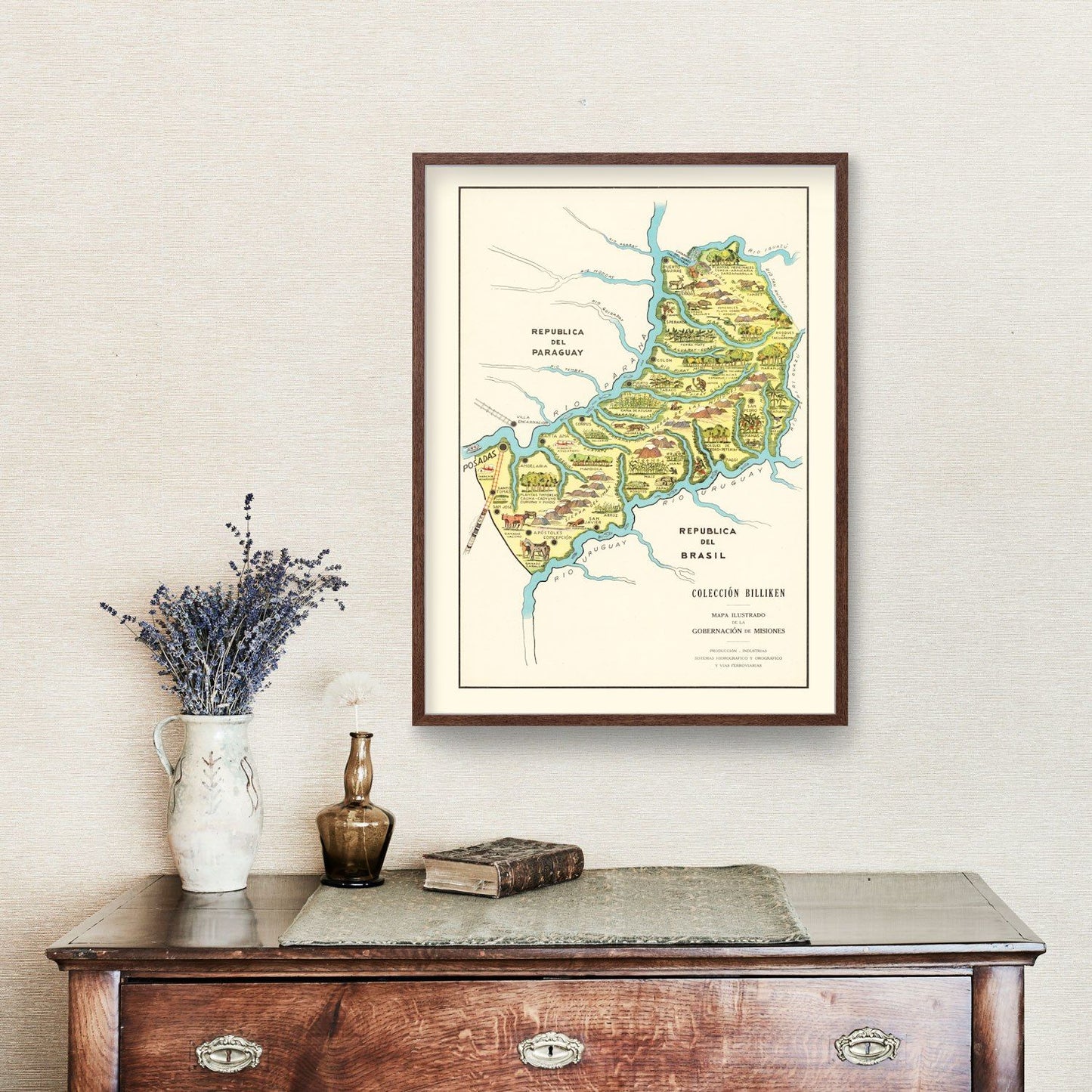 Vintage Map of Misiones, 1933