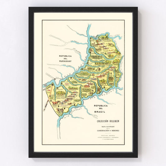 Vintage Map of Misiones, 1933