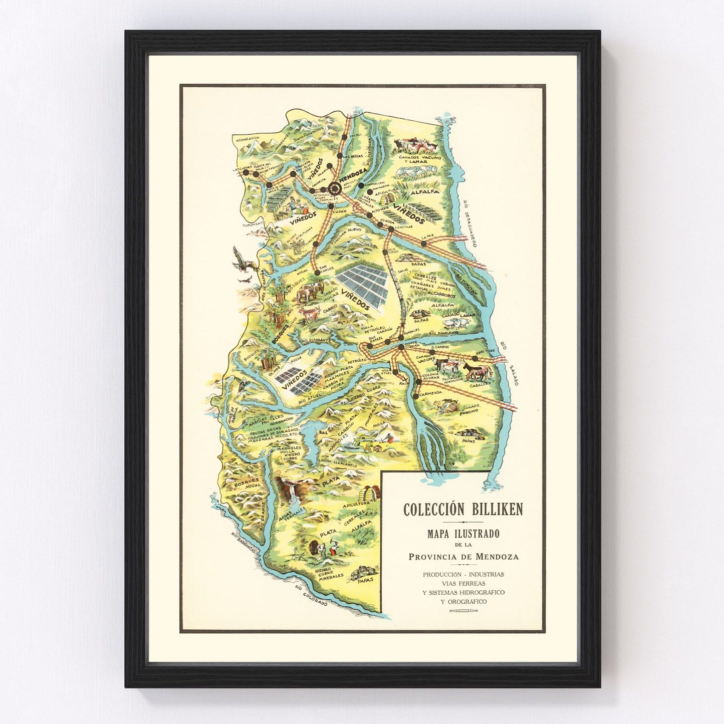 Vintage Map of Mendoza, 1933