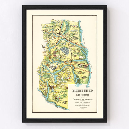 Vintage Map of Mendoza, 1933