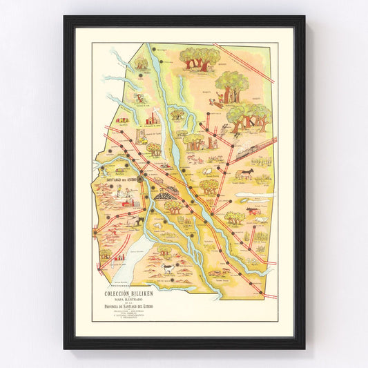 Vintage Map of Santiago del Estero, 1933