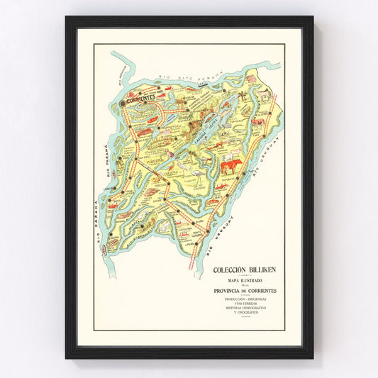 Vintage Map of Corrientes, 1933